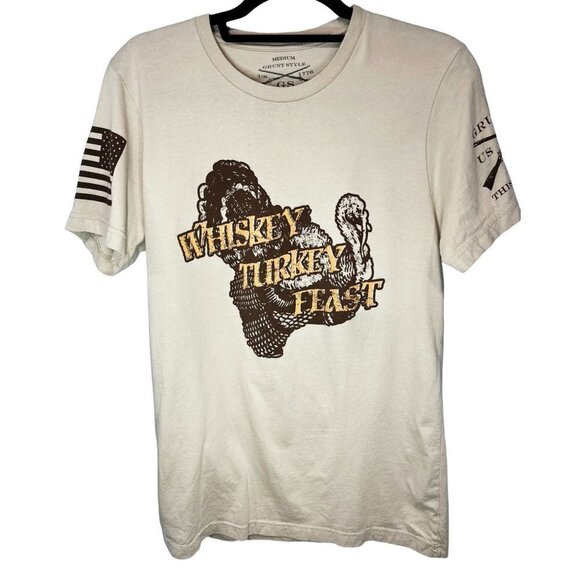 GRUNT Style T-Shirt Large Whiskey Turkey Fest Short Sleeve 100% Cotton Men's - Picture 1 of 7